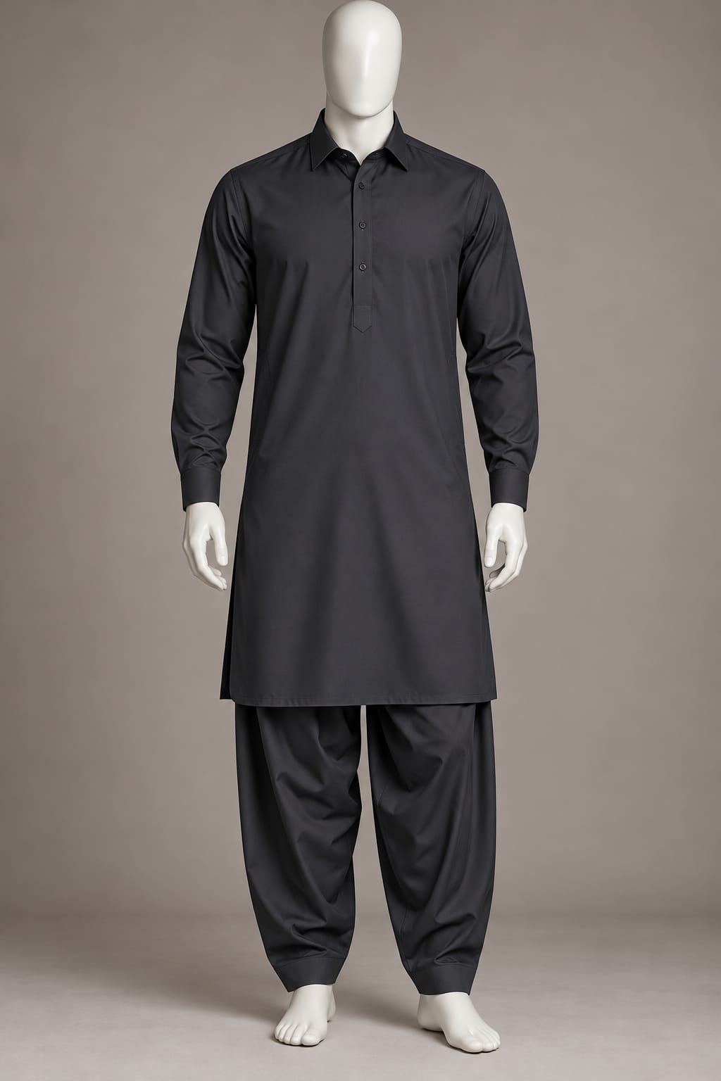 Men’s Premium Unstitched Black Boski Suit