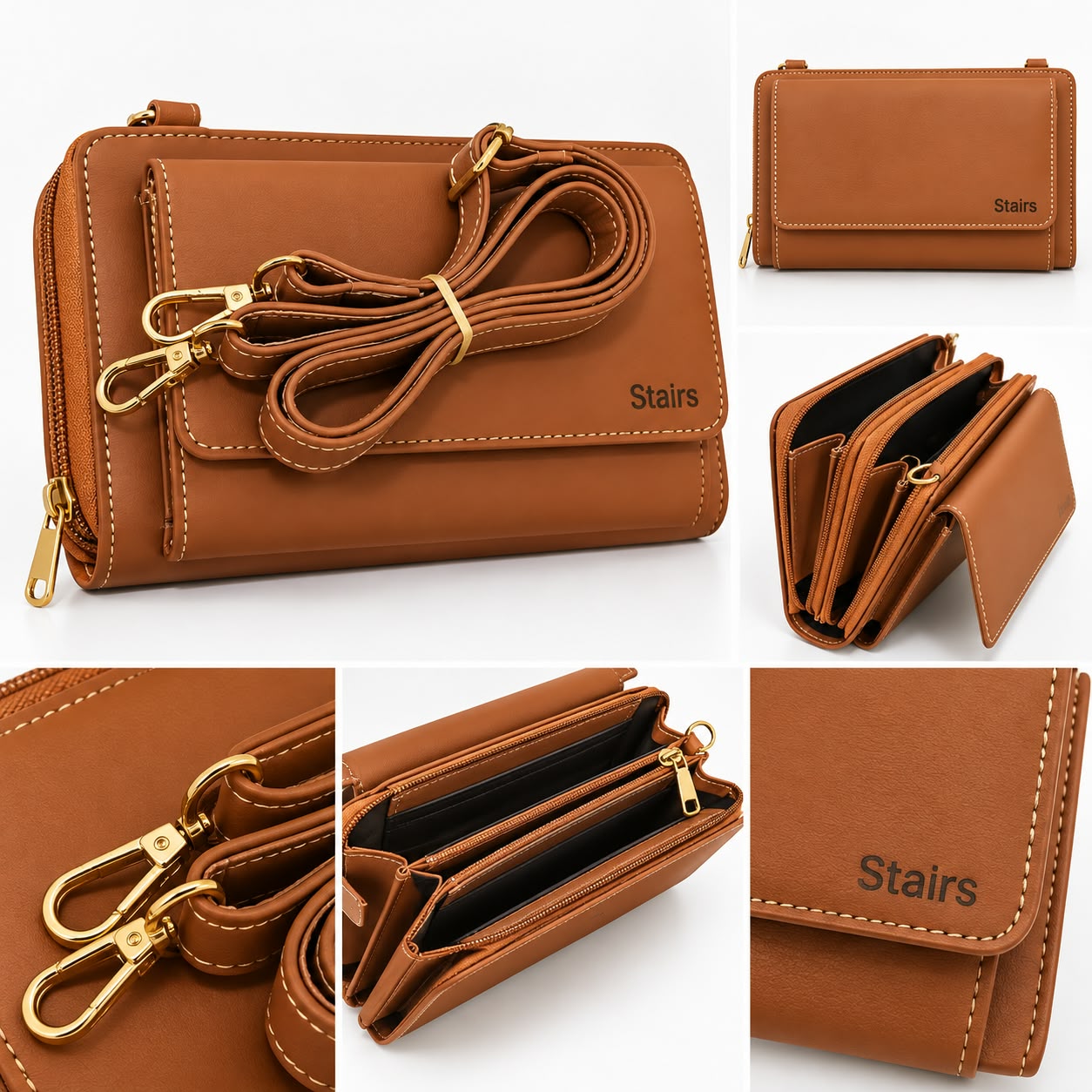 Women’s Buffalo Leather Multi-Compartment Crossbody Bag