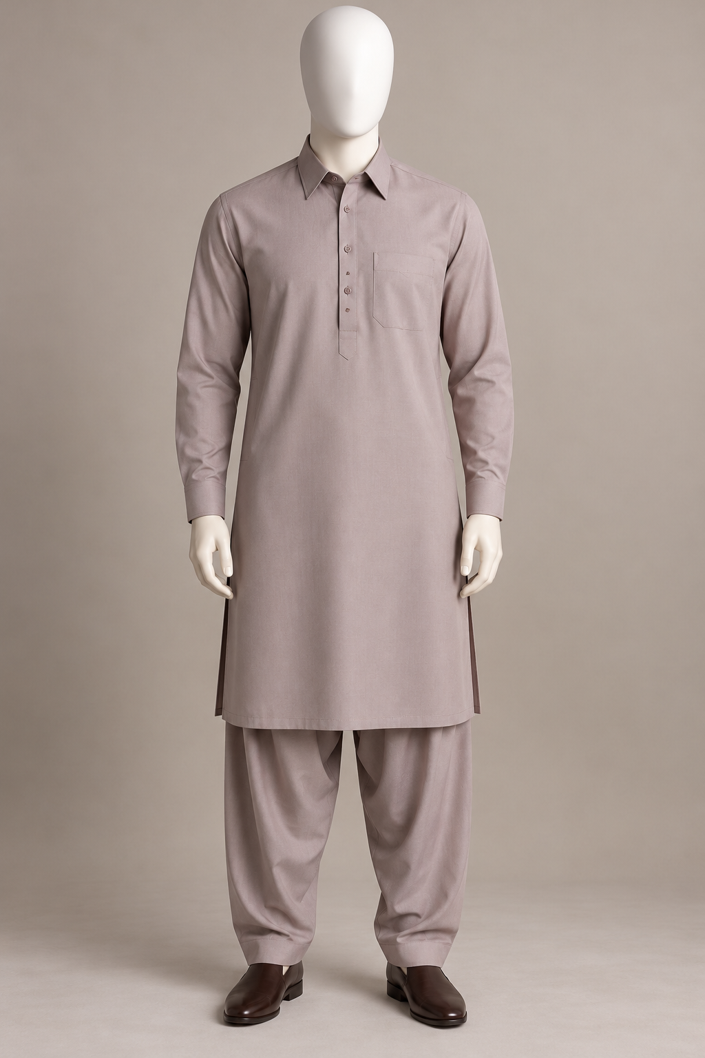 Men's Premium Boski Shalwar Kameez – Light Tea Pink