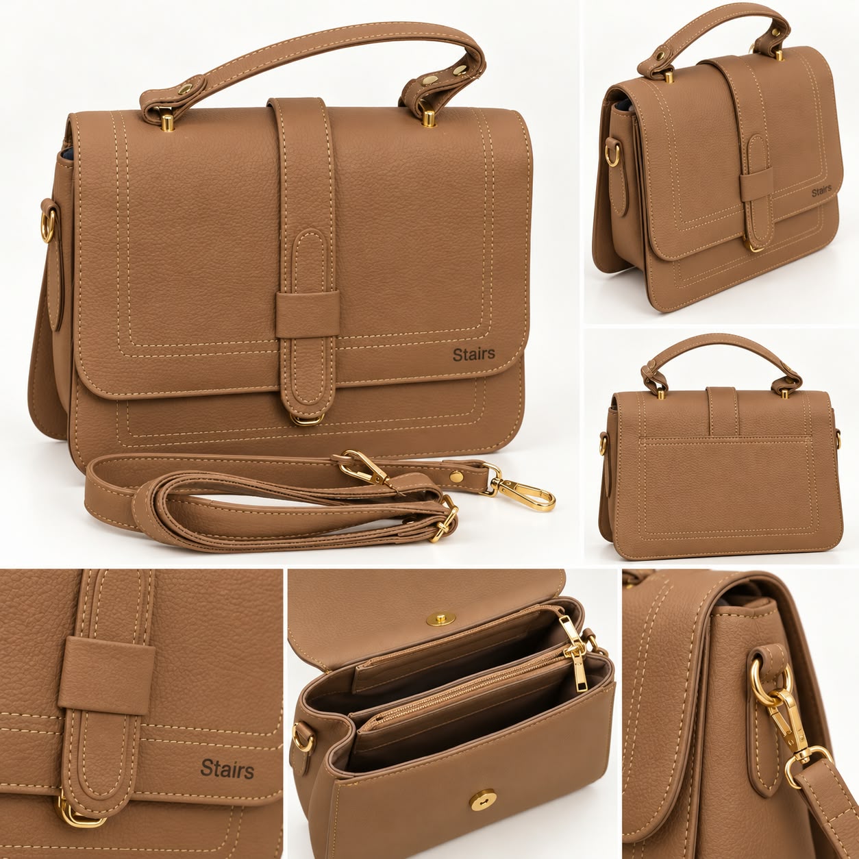 Women’s Buffalo Leather Flap Satchel Bag