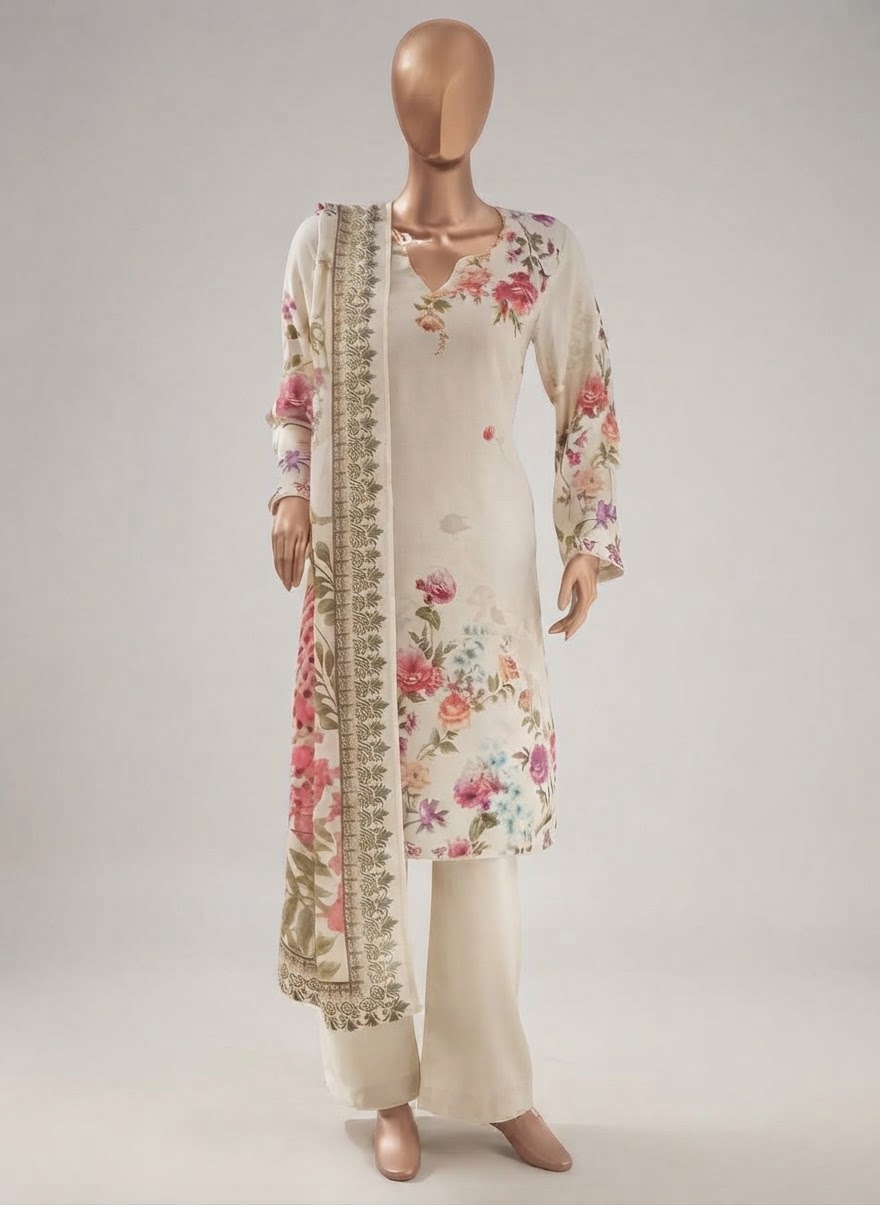 3-Piece Unstitched Viscose Ladies Suit